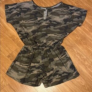 Eesome Green and Black Camouflage romper for Bold Style